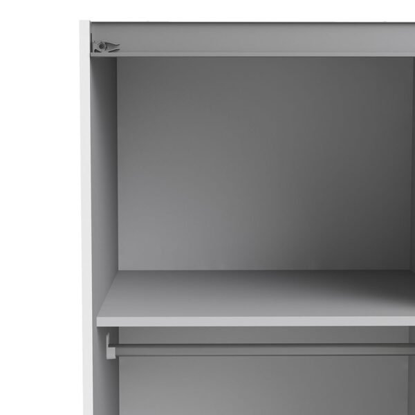 Verona Sliding Wardrobe 120cm in White with Oak Doors with 2 Shelves - Image 12