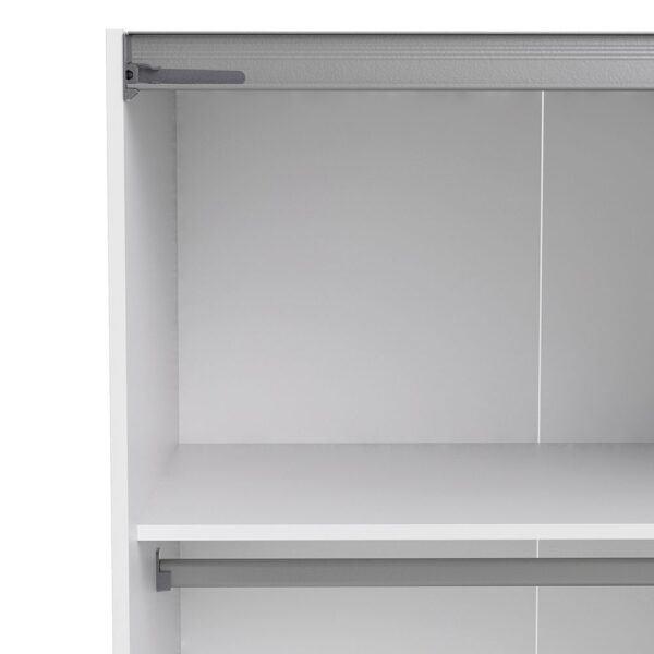 Verona Sliding Wardrobe 180cm in White with White Doors with 2 Shelves - Image 10