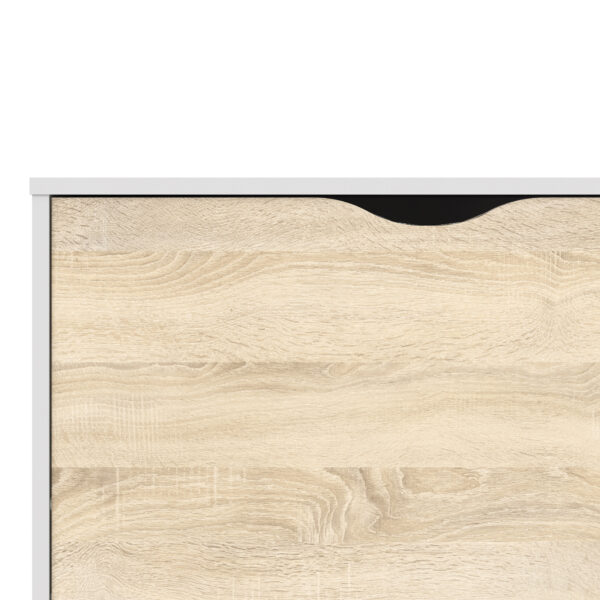 Oslo Shoe Cabinet 3 Drawers in White and Oak - Image 6