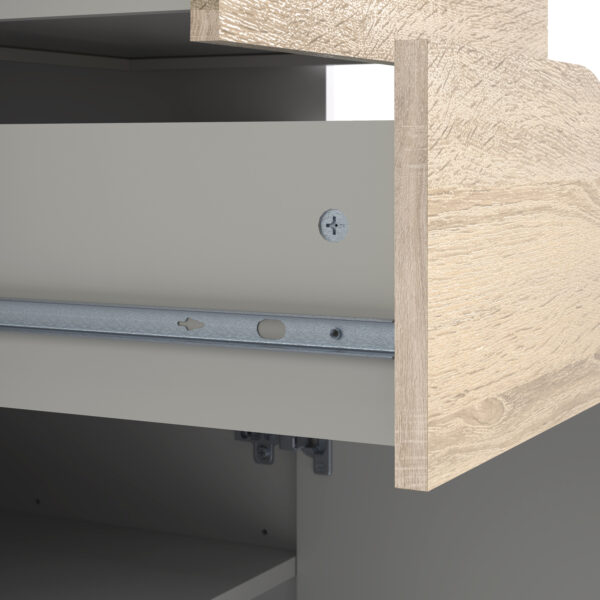 Oslo Shoe Cabinet 3 Drawers in White and Oak - Image 7