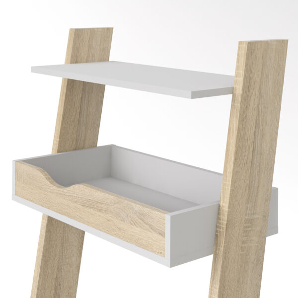 Oslo Leaning Desk in White and Oak - Image 6