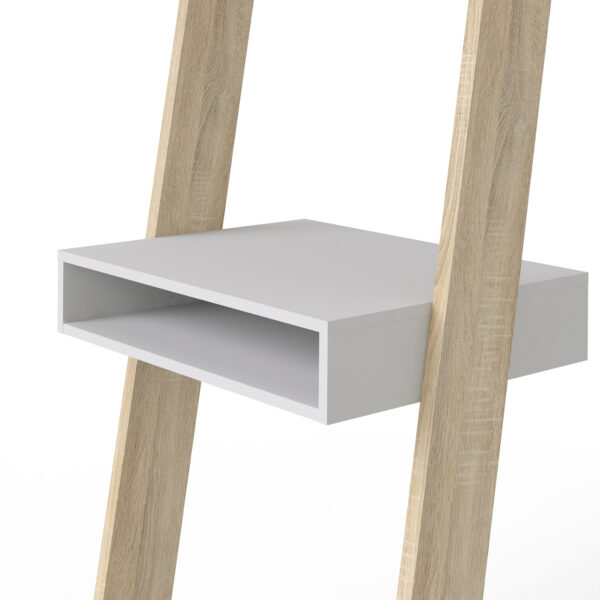Oslo Leaning Desk in White and Oak - Image 7