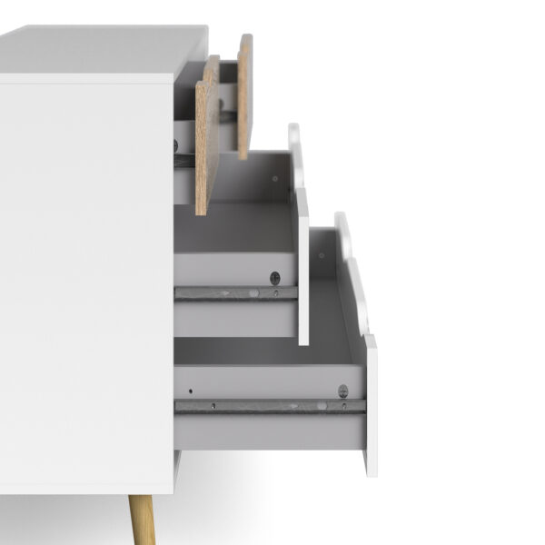 Oslo Chest of 4 Drawers in White and Oak - Image 8