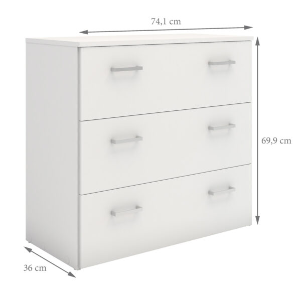 Space Chest of 3 Drawers in White - Image 12