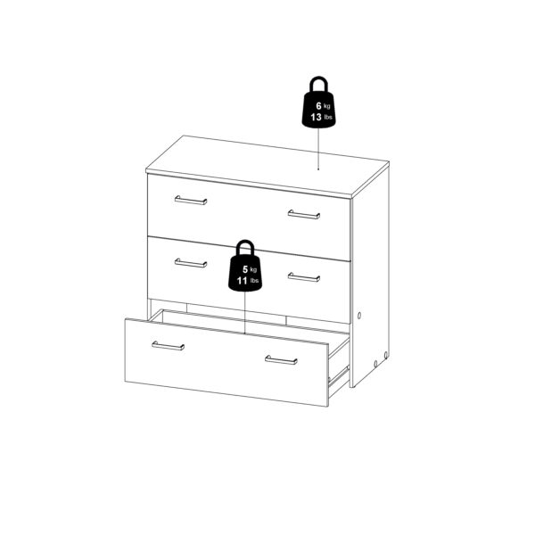 Space Chest of 3 Drawers in Oak - Image 16
