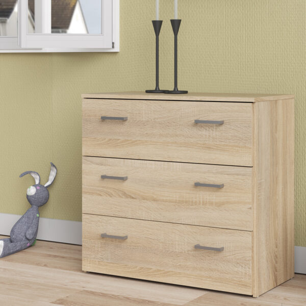 Space Chest of 3 Drawers in Oak - Image 7