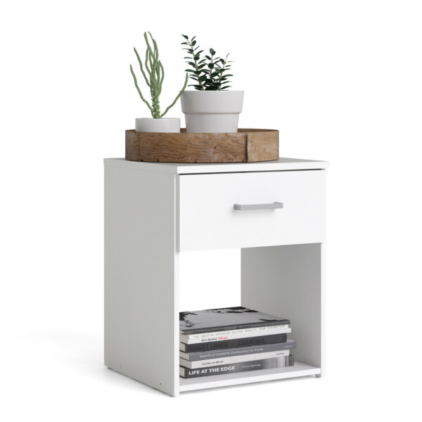 Space Bedside 1 Drawer in White - Image 9
