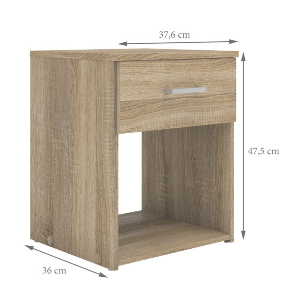Space Bedside 1 Drawer in Oak - Image 9