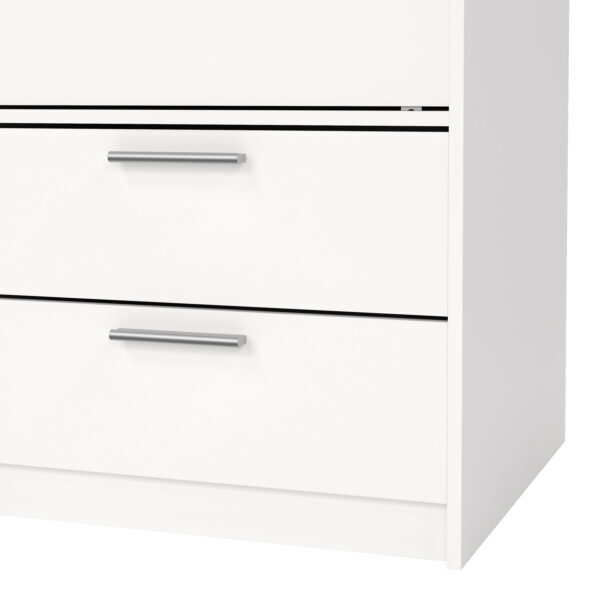 Line Wardrobe with 2 Sliding Doors and 4 Drawers, White - Image 11