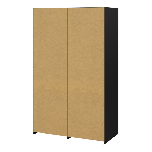 Line Wardrobe with 2 Doors 2 Drawers in Black and Jackson Hickory Oak - Image 5