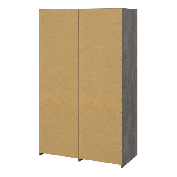 Line Wardrobe with 2 Doors 2 Drawers in White and Concrete - Image 5