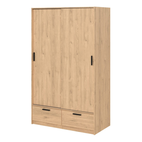 Line Wardrobe with 2 Doors 2 Drawers in Jackson Hickory Oak - Image 4