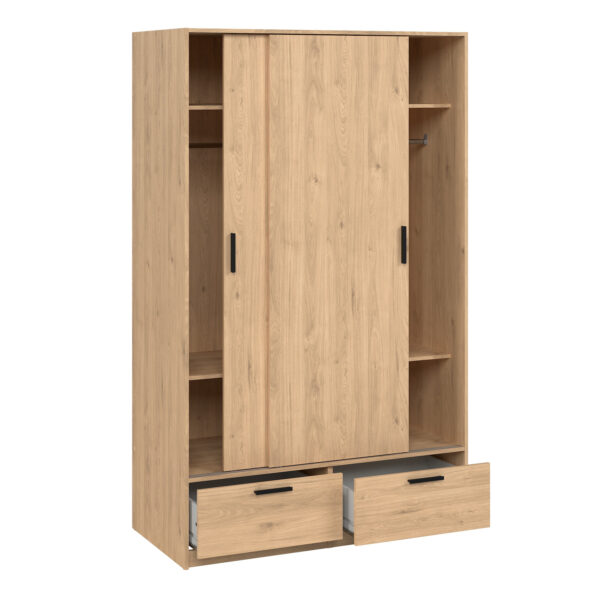 Line Wardrobe with 2 Doors 2 Drawers in Jackson Hickory Oak - Image 6