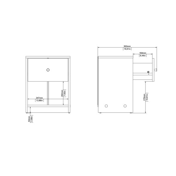 May Bedside 1 Drawer in Grey - Image 11