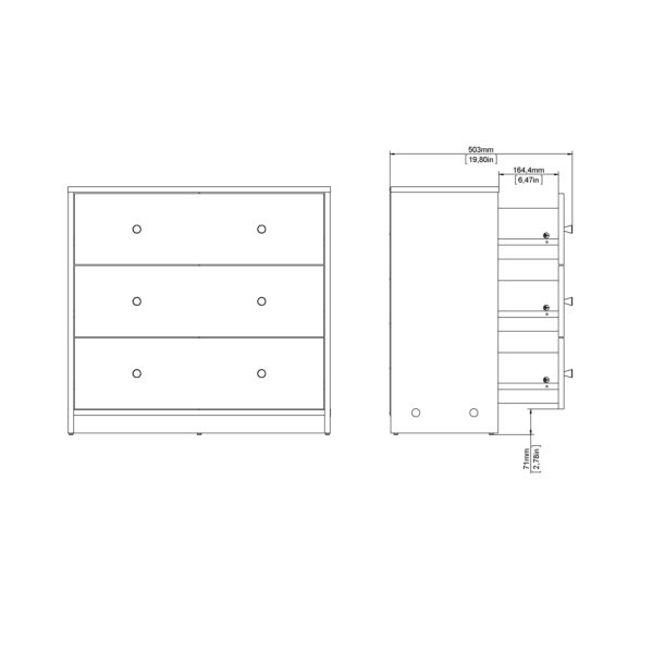 May Chest of 3 Drawers in White - Image 11
