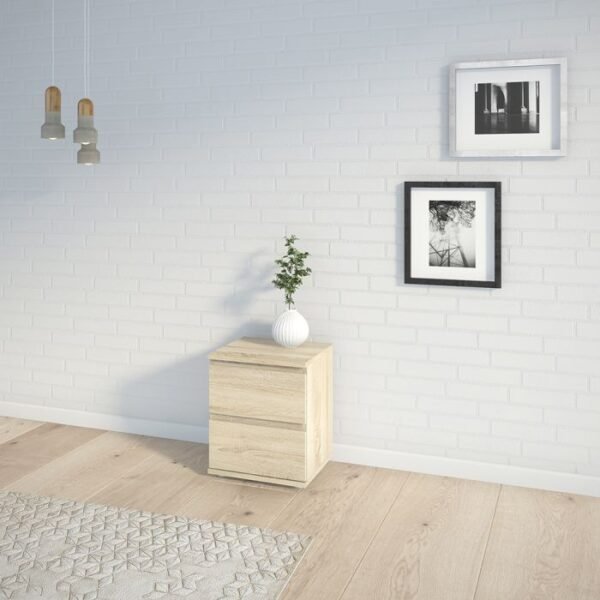 Nova Bedside 2 Drawer in Oak - Image 2