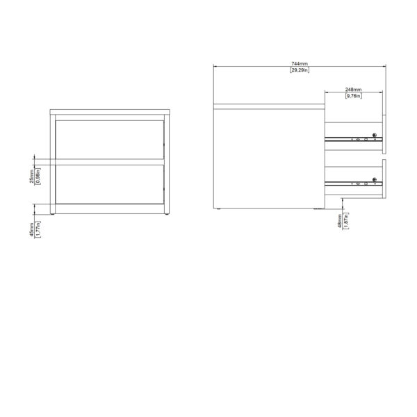 Next Nightstand 2 drawers White - Image 11