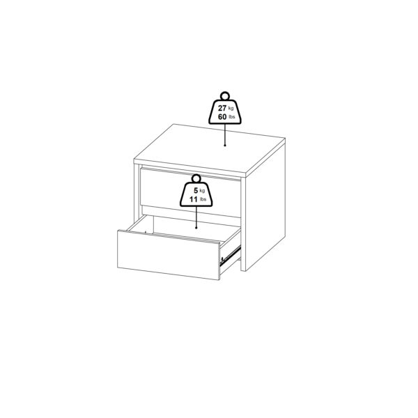 Next Nightstand 2 drawers White - Image 12