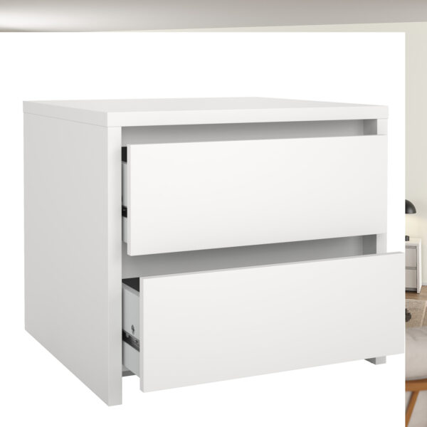 Next Nightstand 2 drawers White - Image 6