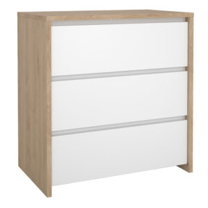 Next Chest 3 drawers Jackson Hickory White high gloss