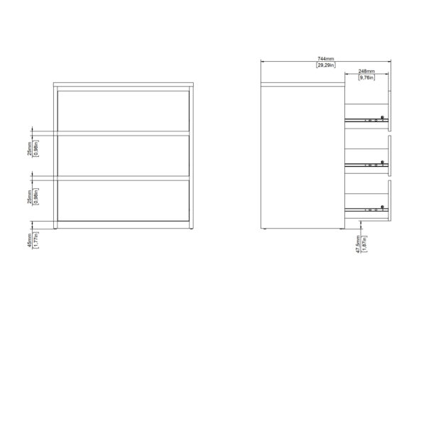 Next Chest 3 drawers Jackson Hickory White high gloss - Image 11