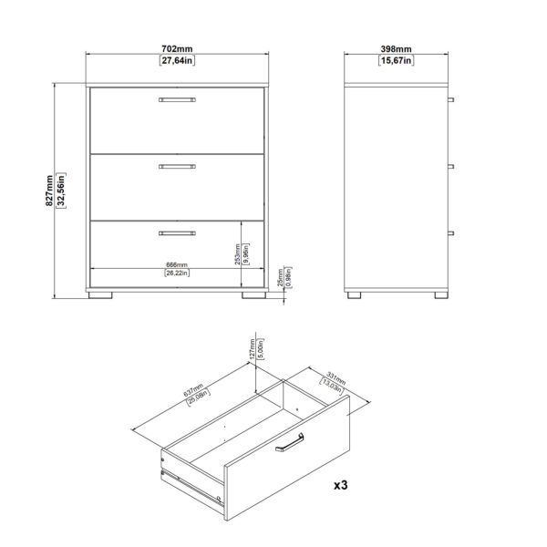 Sofia Chest 3 drawers Jackson Hickory - Image 13
