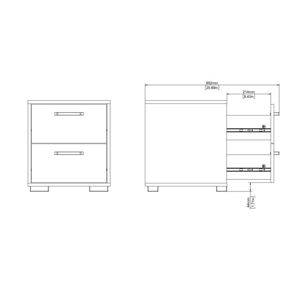 Sofia Nightstand 2 drawers White - Image 15