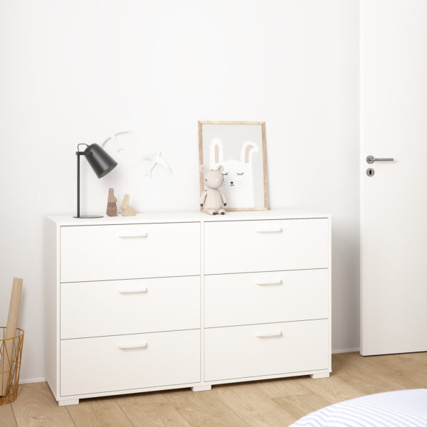Sofia Double dresser 6 drawers White - Image 8