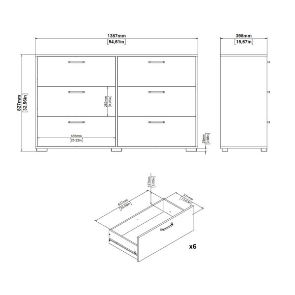 Sofia Double dresser 6 drawers Jackson Hickory - Image 15