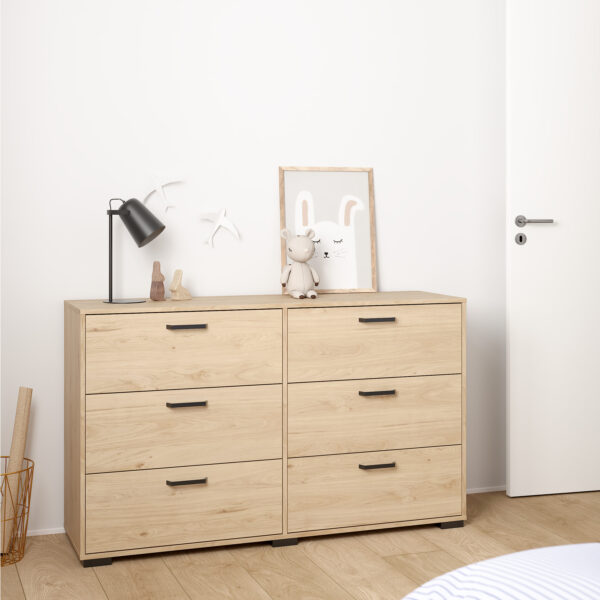 Sofia Double dresser 6 drawers Jackson Hickory - Image 9
