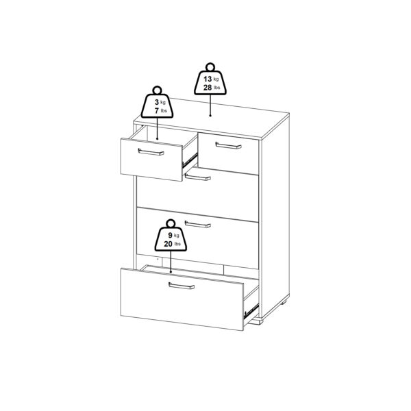 Sofia Chest 3 + 2 drawers White - Image 16