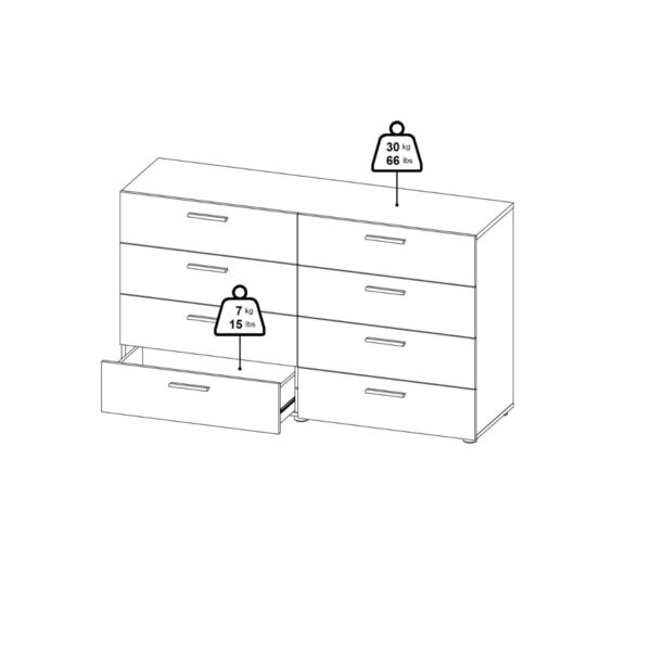 Pepe Wide Chest of 8 Drawers in Black - Image 13