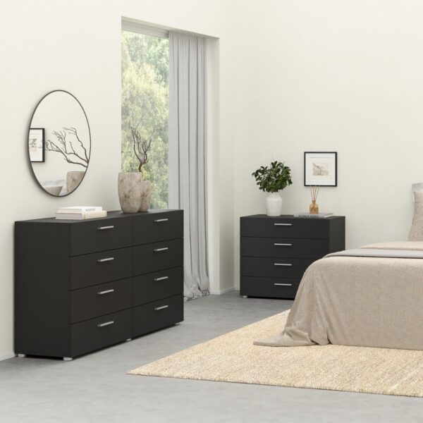 Pepe Wide Chest of 8 Drawers in Black - Image 7