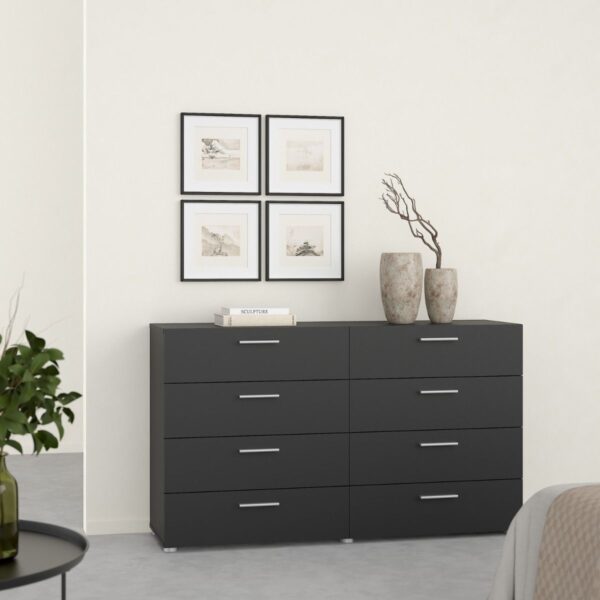 Pepe Wide Chest of 8 Drawers in Black - Image 2