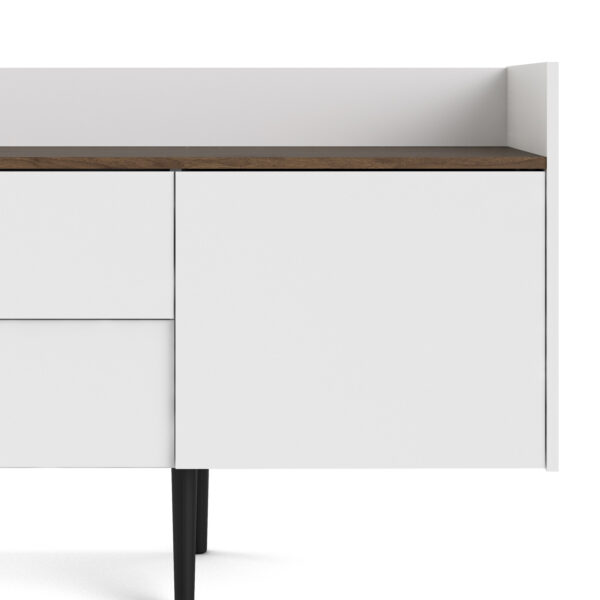 Unit Sideboard 2 Drawers 3 Doors in White and Walnut - Image 10