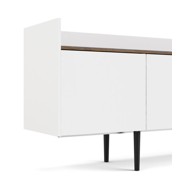 Unit Sideboard 2 Drawers 3 Doors in White and Walnut - Image 9