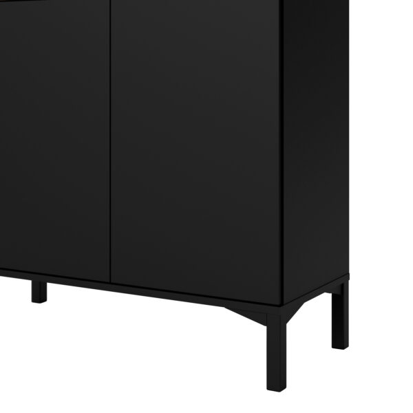 Roomers Sideboard 2 Door 1 Drawer in Black and Walnut - Image 11