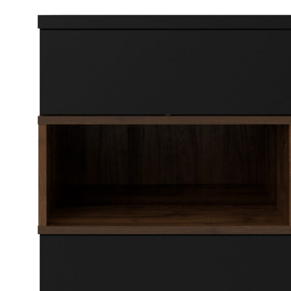 Roomers Sideboard 2 Door 1 Drawer in Black and Walnut - Image 7