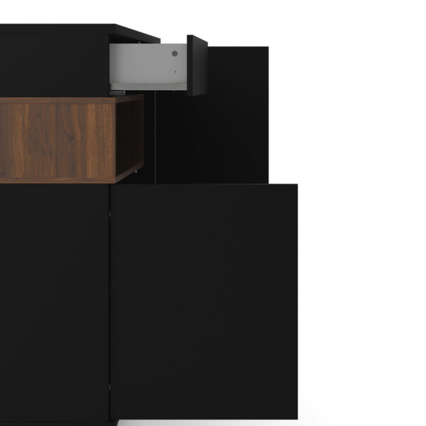 Roomers Sideboard 2 Door 1 Drawer in Black and Walnut - Image 9