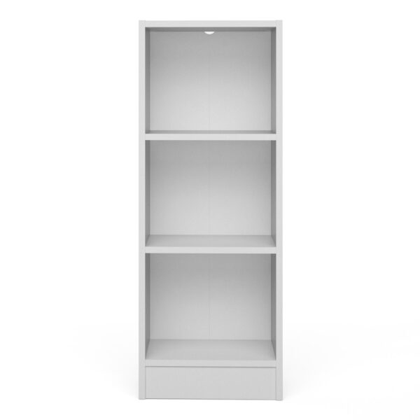 Basic Low Narrow Bookcase (2 Shelves) in White - Image 2