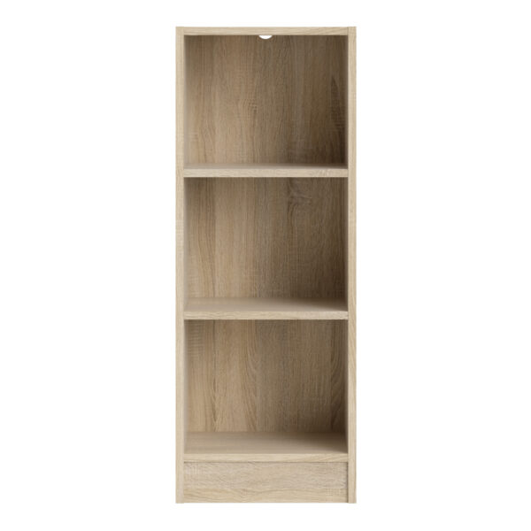 Basic Low Narrow Bookcase (2 Shelves) in Oak - Image 2