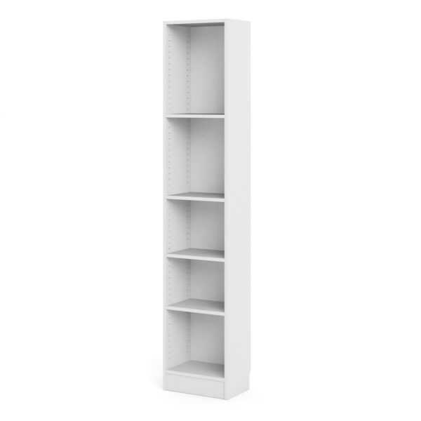 Basic Tall Narrow Bookcase (4 Shelves) in White - Image 2
