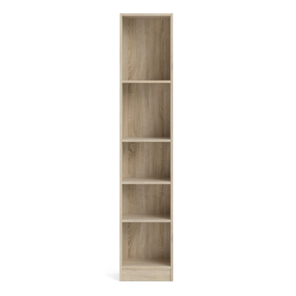 Basic Tall Narrow Bookcase (4 Shelves) in Oak - Image 2