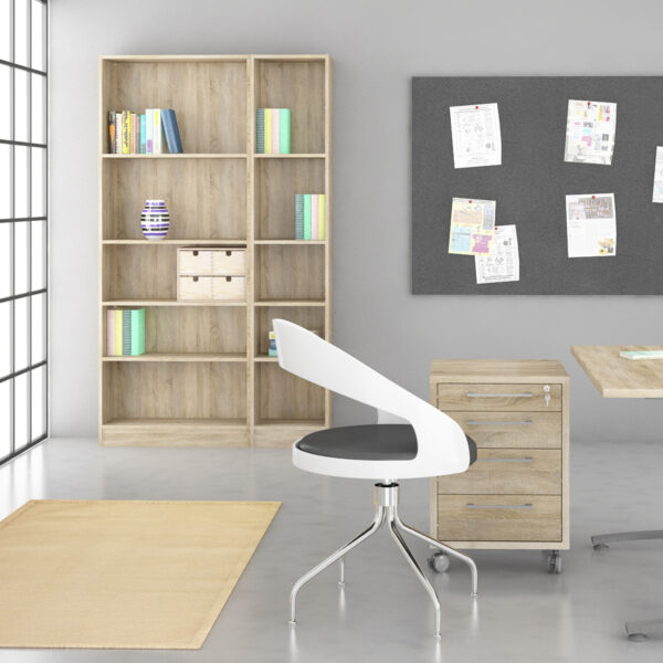 Basic Tall Narrow Bookcase (4 Shelves) in Oak - Image 6