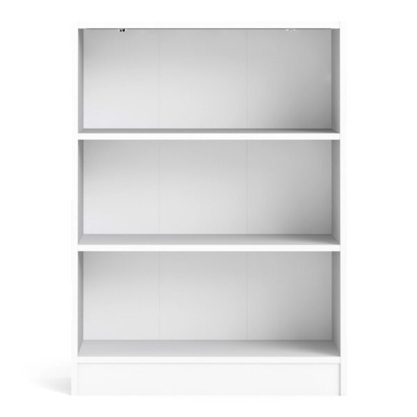 Basic Low Wide Bookcase (2 Shelves) in White - Image 2