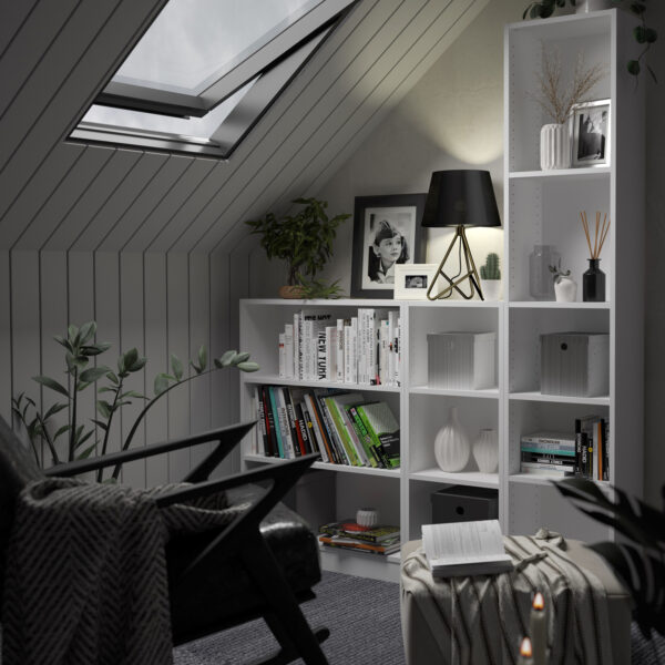 Basic Low Wide Bookcase (2 Shelves) in White - Image 7