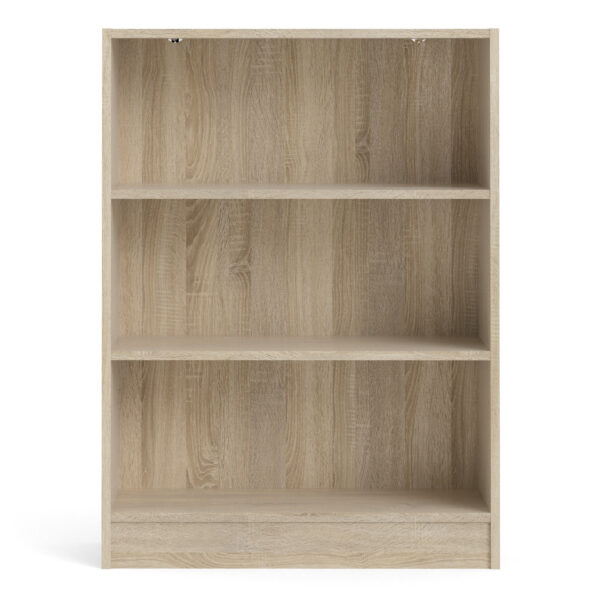 Basic Low Wide Bookcase (2 Shelves) in Oak - Image 2