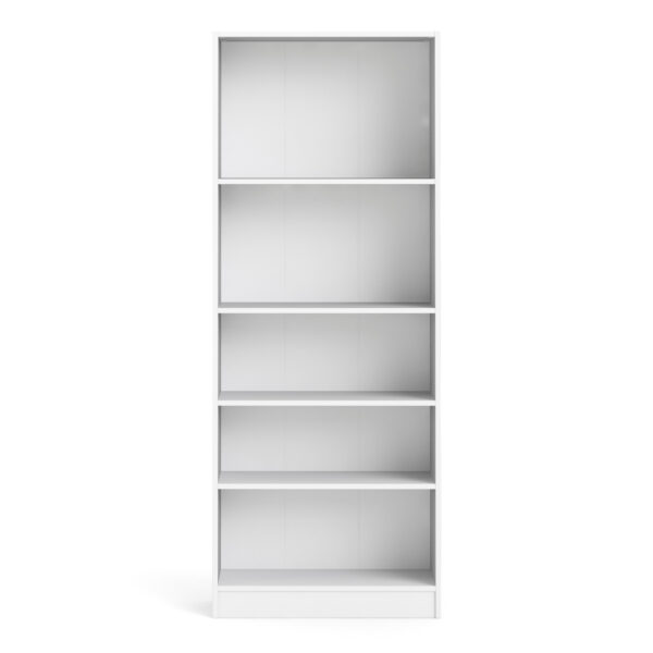 Basic Tall Wide Bookcase (4 Shelves) in White - Image 2