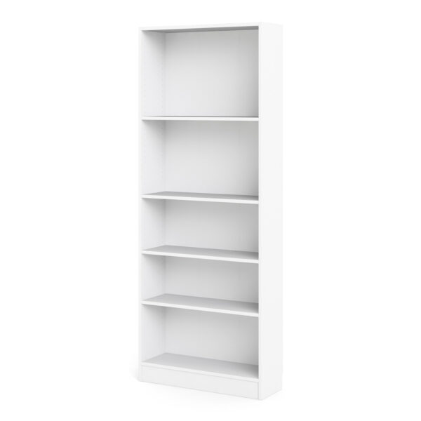 Basic Tall Wide Bookcase (4 Shelves) in White - Image 3