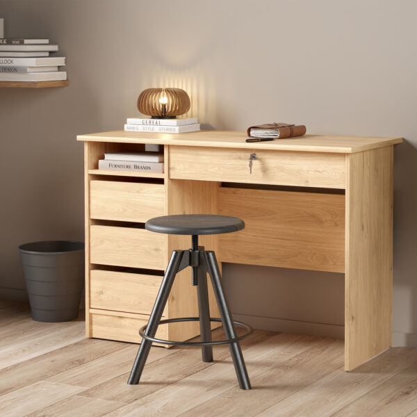Function Plus 4 Drawer Desk Handleless Drawer in Jackson Hickory Oak - Image 6